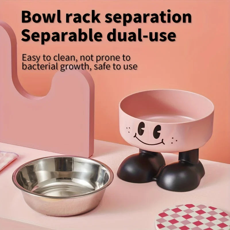 Tigela elevada para cães e gatos em aço inoxidável, tigela para comida e água, anti-derramamento, para filhotes, cães e gatos de pequeno, médio e grande porte.