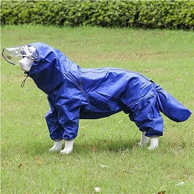 Impermeável Tudo Incluído para Cachorro Grande, Saco com capuz, Cauda de Chuva, Cão Médio a Grande, Samoieda, Labrador, Cão Grande