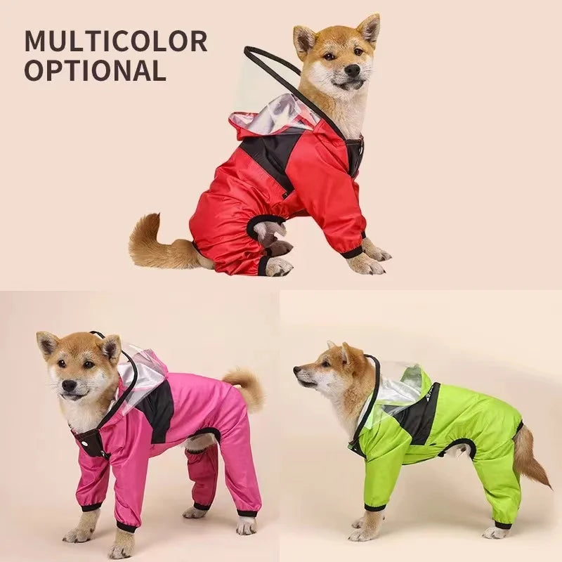 Capa de Chuva para Cães The Dog Face, Roupa Impermeável para Cães, Macacão e Jaqueta Resistente à Água para Cães, Casaco para Animais de Estimação