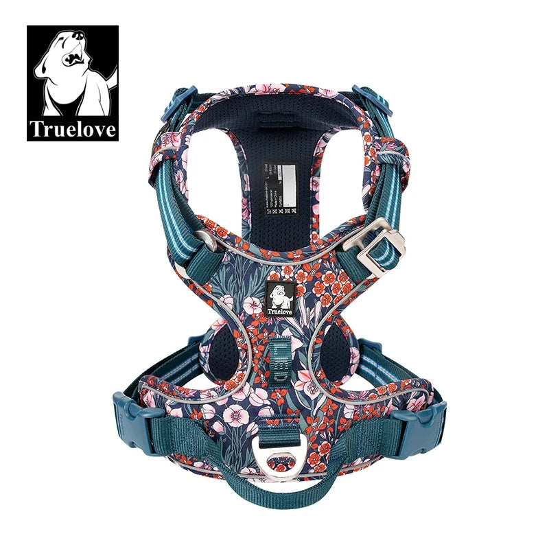 VERO AMOR Arnês para animais de estimação sem tração Nylon Reflexivo Arnês para cães Controle confortável ajustável Step-in Brilhante Truelove TLH5654