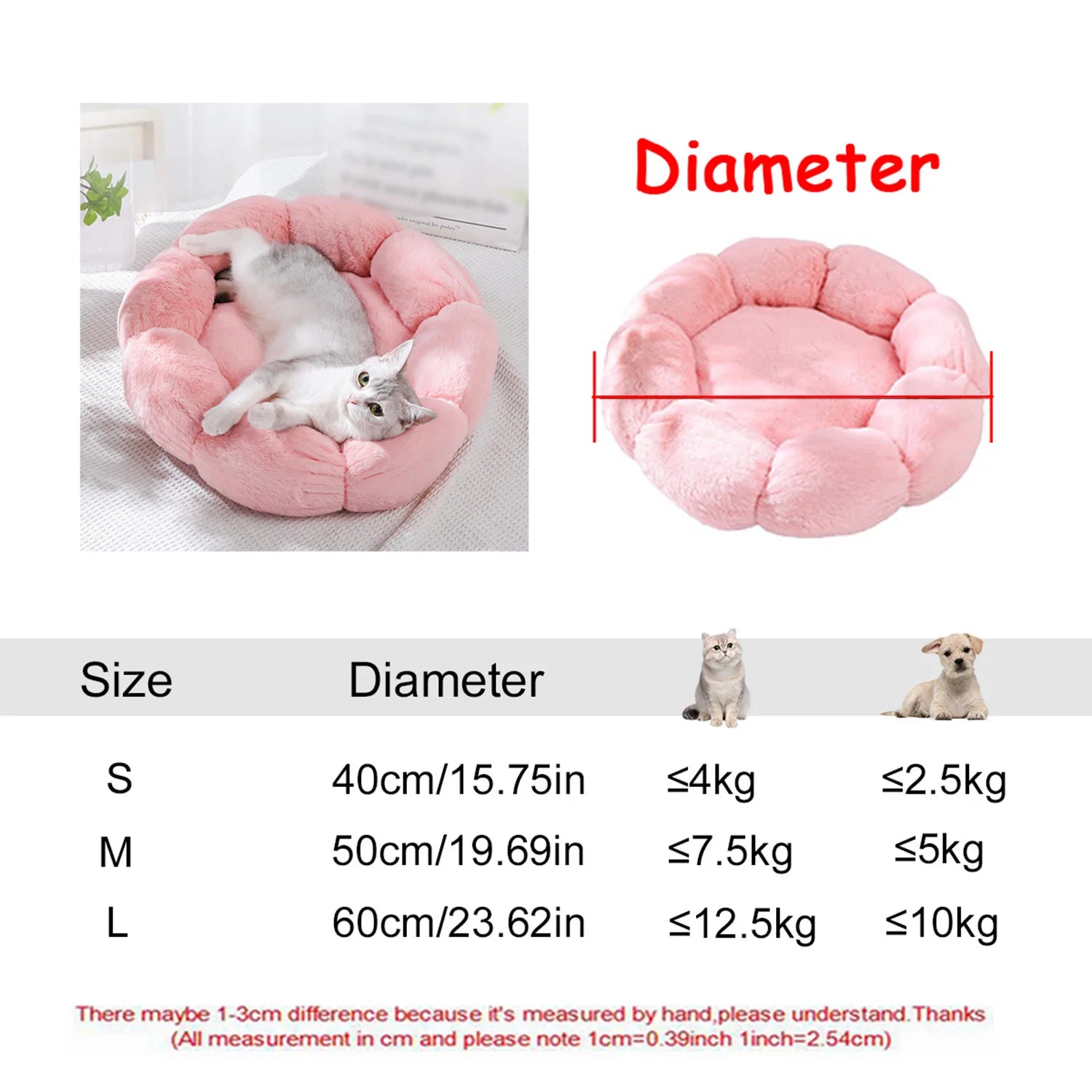 Cama redonda para cães, cama quente de inverno para gatos, cesta de pelúcia para cães, lavável, cama para animais de estimação, pequeno, médio e grande, sofá para gatos