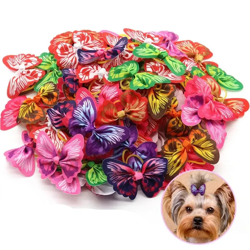 Cães pequenos acessórios arcos suprimentos de cabelo para animais de estimação filhote de cachorro grampos de cabelo yorkshire aliciamento mesa gato arcos accessoire pour chien