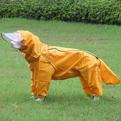 Impermeável Tudo Incluído para Cachorro Grande, Saco com capuz, Cauda de Chuva, Cão Médio a Grande, Samoieda, Labrador, Cão Grande