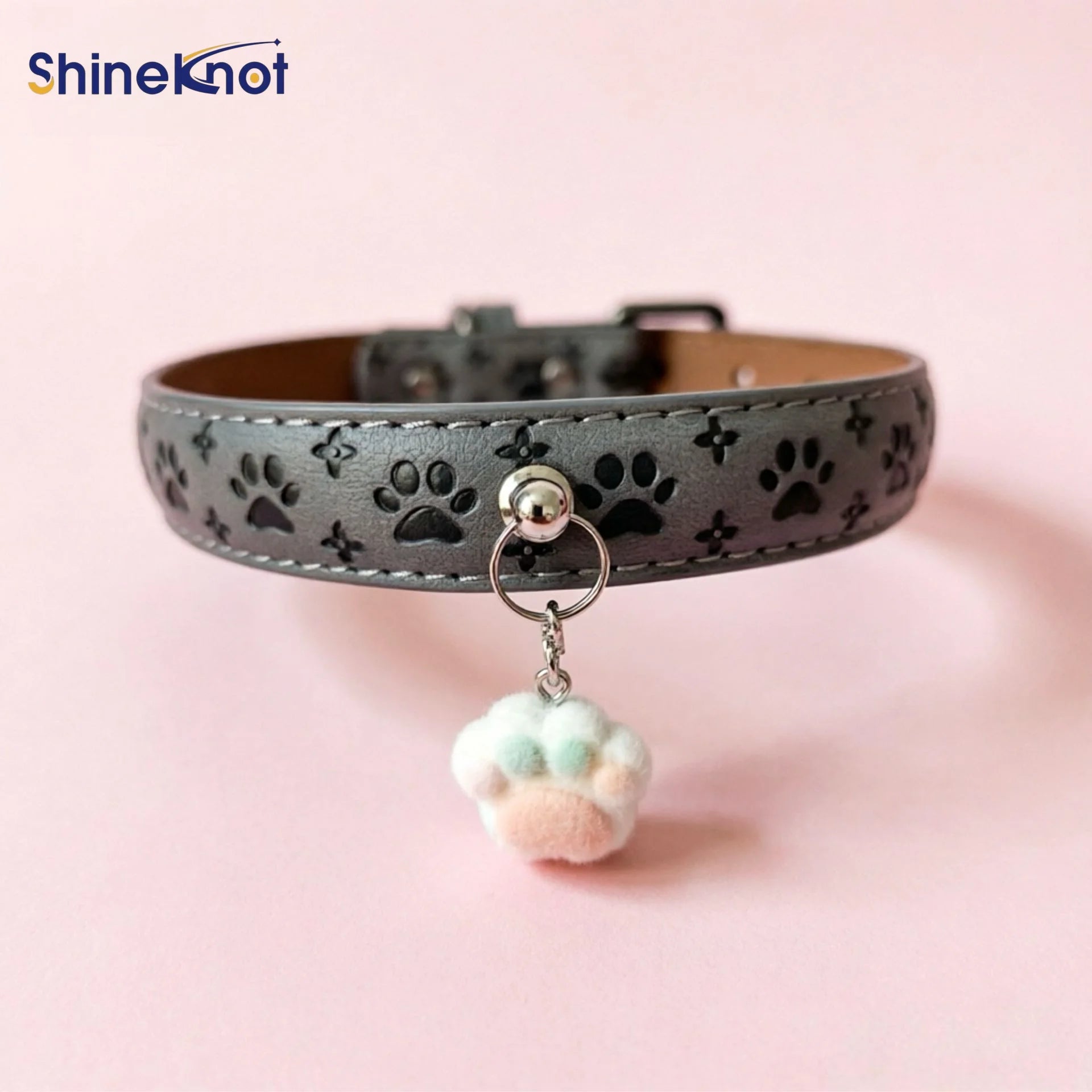Coleiras populares para cães de porte pequeno e médio, com pingentes de pegadas de patas, coleiras para animais de estimação, coleiras para gatos e cães.